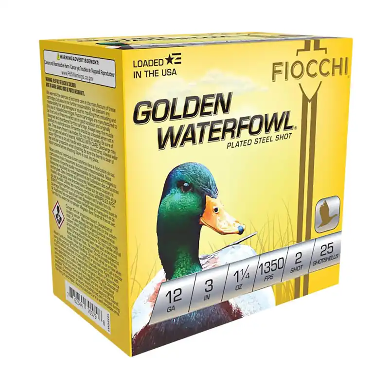 Fiocchi 123SGW2 Golden Waterfowl 12Gauge 3" 1 1/4oz 2Shot 25 Per Box/10 Case