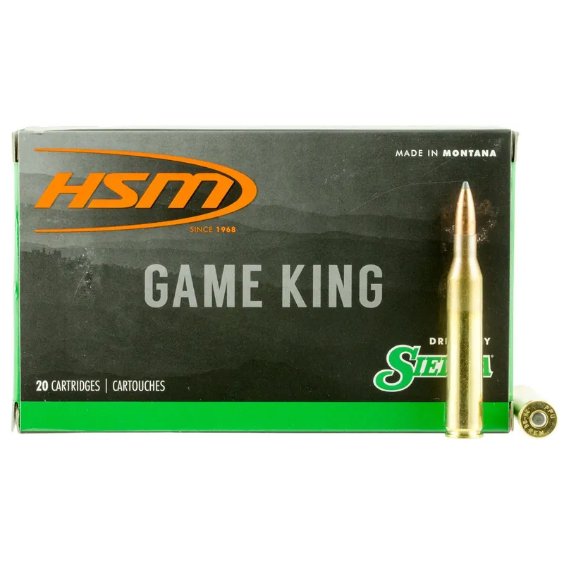 HSM 25061N Game King 25-06 Rem 100 gr Sierra GameKing Spitzer Boat Tail 20 Per Box/ 20 Case
