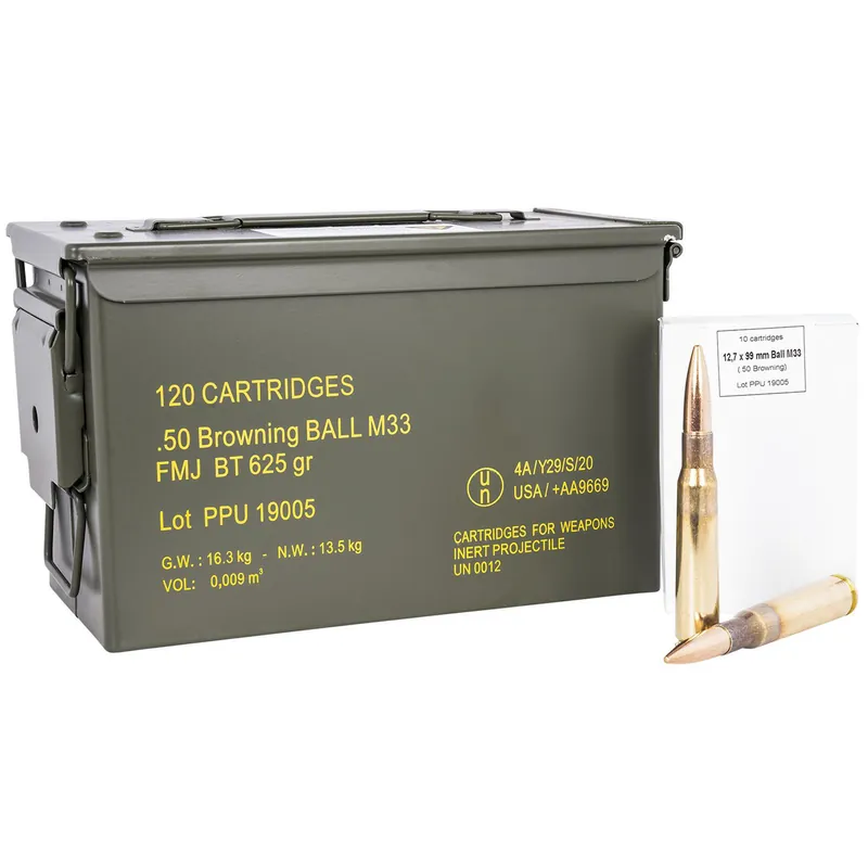 PPU PPRM50M Rangemaster 50BMG 625gr Full Metal Jacket/ 120rds *Sold by Case *Includes Metal Can