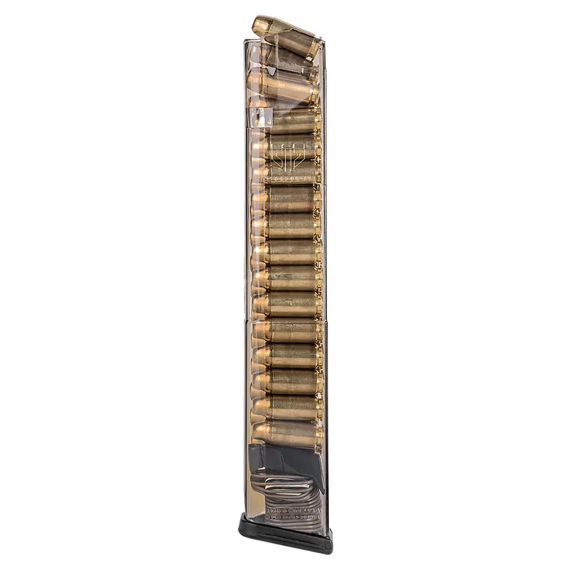 ETS Group SMKGLK22210 Pistol Mags 30rd Extended 40 Cal Compatible w/Glock 22/23/24/27/35 Smoke Polymer