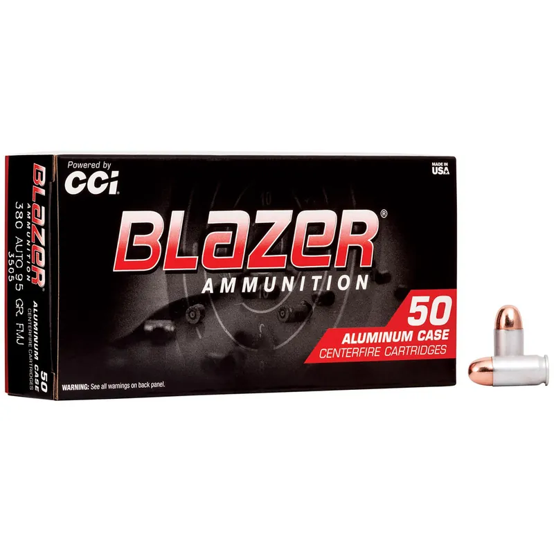 CCI 3505 Blazer Handgun 380ACP 95gr Full Metal Jacket 50 Per Box/20 Case