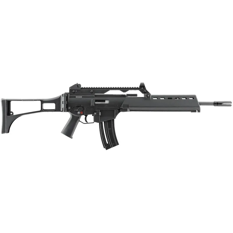 HK 81000995 G36 22 LR 10+1 18.13" Black Barrel w/Flash Suppressor, Black Receiver w/Picatinny Rail, Black Folding Synthetic Stock, Black Polymer Grip