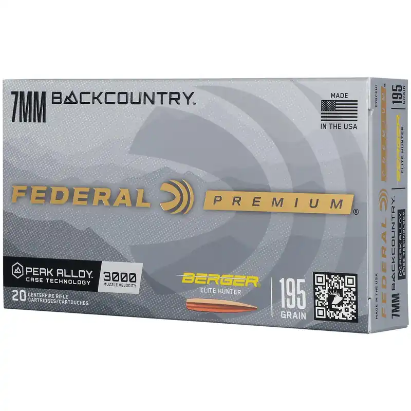 Federal P7BCEH1 BackCountry 7mm BC 195gr 20 Per Box/10 Case