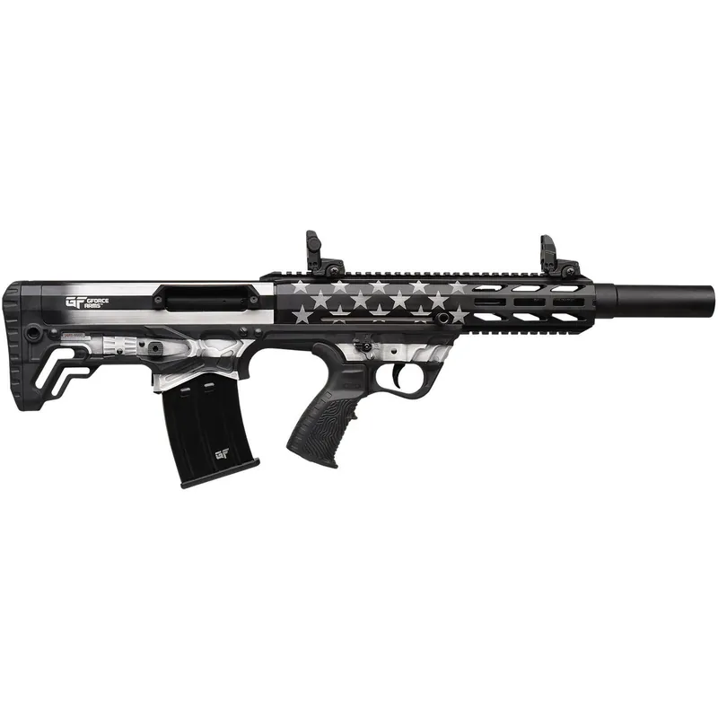 Gforce Arms GFY1USG GFY-1 USA 12 Gauge Semi-Auto 3" 5+1 18.50" Black Threaded Barrel, B&W American Flag Aluminum Receiver w/Picatinny Rail, B&W American Flag Bullpup Polymer Stock, Black Polymer Grip