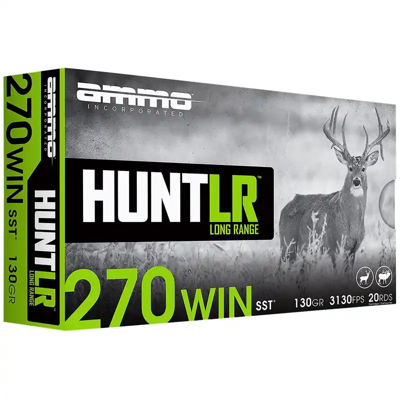 Ammo Inc 270W130SSTA20D Hunt Long Range 270Win 130gr Super Shock Tip 20 Per Box/10 Case