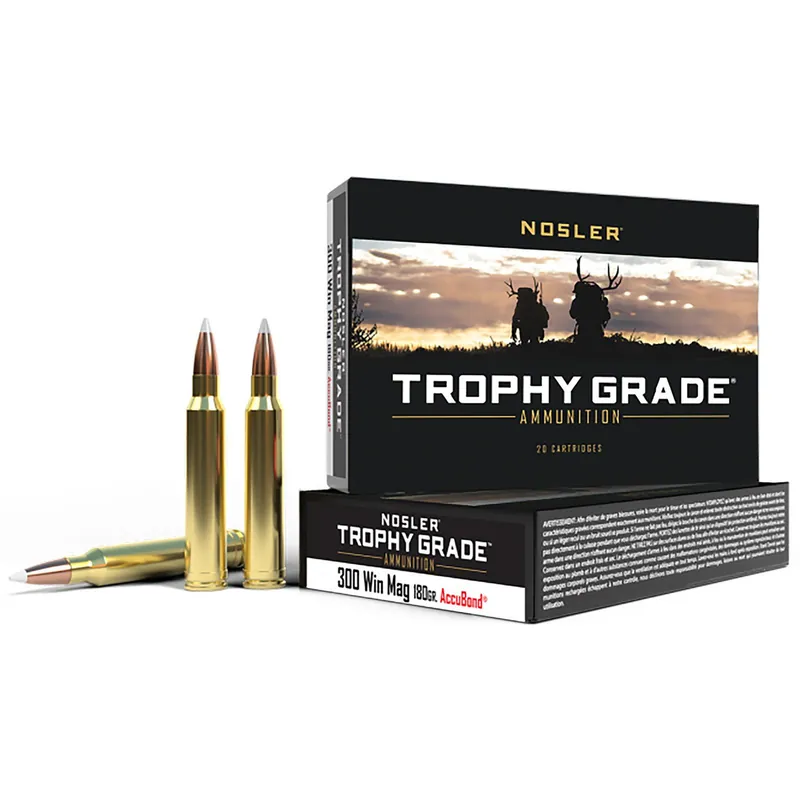 Nosler 60059 Trophy Grade 300WinMag 180gr Nosler AccuBond 20 Per Box/10 Case