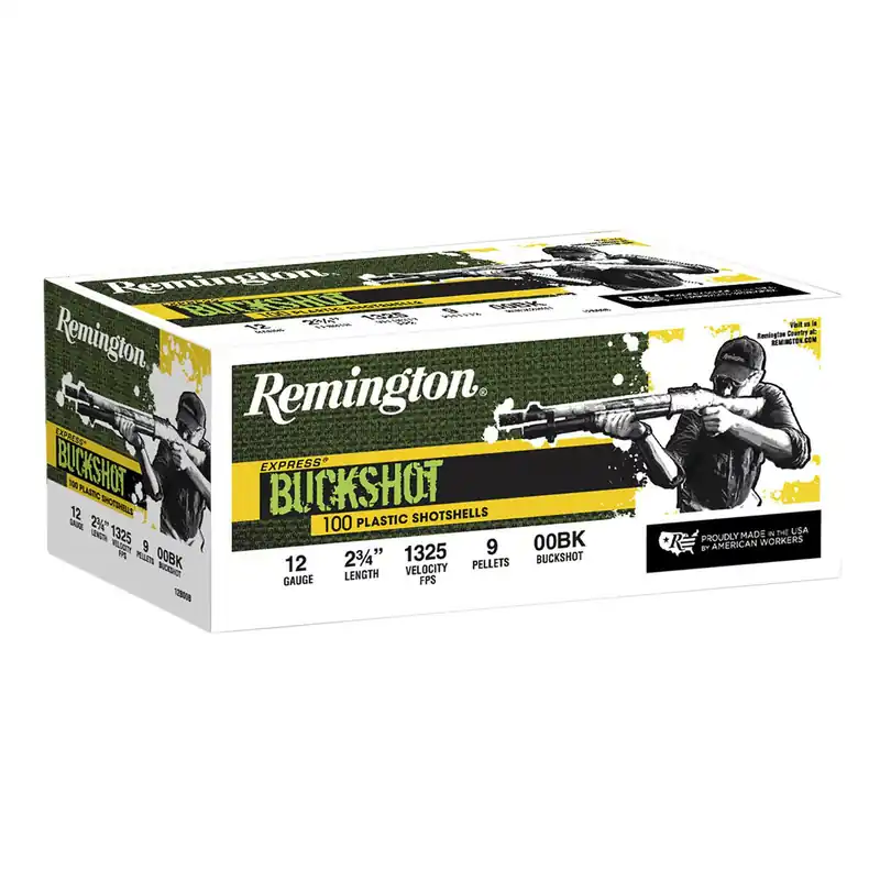 Remington Ammunition 20413 Express Buckshot 12Gauge 2.75" 00Buck Shot 100 Per Box/2 Case