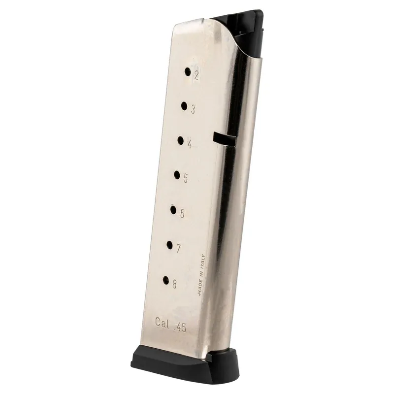 Mec-Gar MGCG4508NPF 1911 Government 8rd 45 ACP, Nickel Stainless Steel