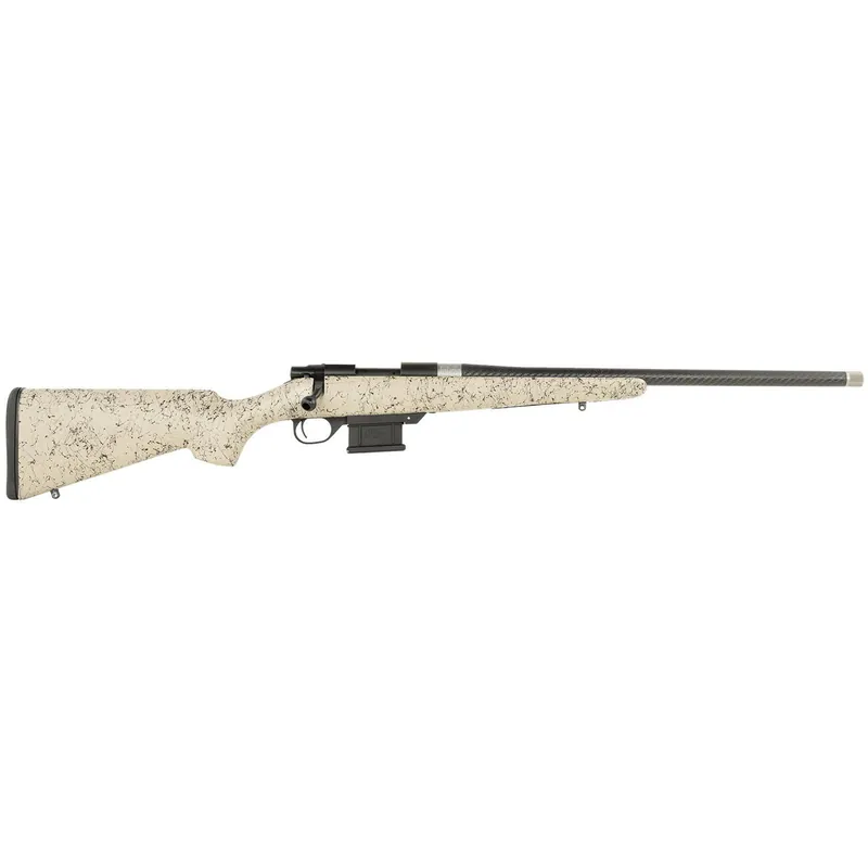 Howa HCE6ARCTAN 1500 Carbon Elevate 6mm ARC 22" Carbon Fiber Wrapped Threaded Barrel, Black Drilled & Tapped Steel Receiver, Fixed Stocky‘s Tan w/Black Webbing Synthetic Stock, Right Hand
