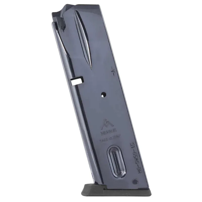 Mec-Gar MGSW5915N S&W 15rd 9mm Luger, Fits S&W 5900 Series/915/910/659 Black Nickel