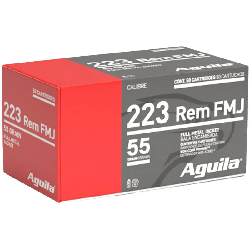 Aguila 1E223110 223Rem 55gr Full Metal Jacket 50 Per Box/20 Case