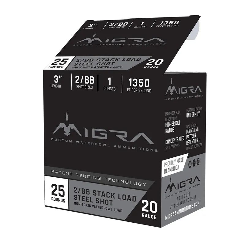 Migra Ammunitions M20SB46 Combinational 20Gauge 3" 1oz 4/6Shot 25 Per Box/10 Case