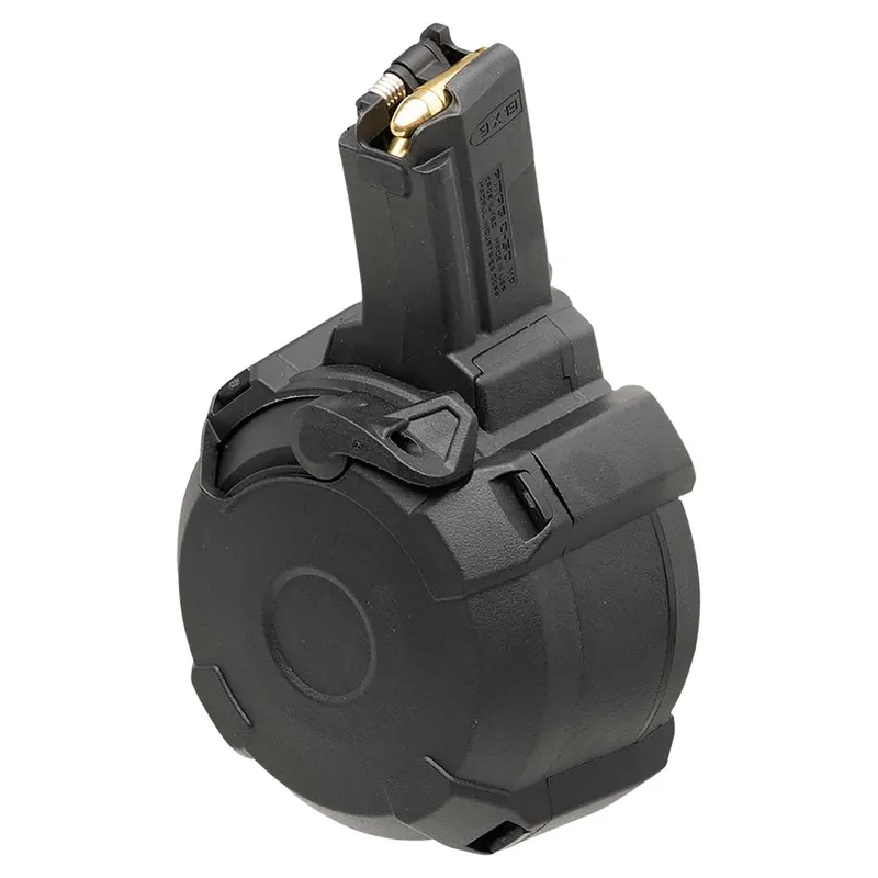 Magpul MAG1181BLK PMAG Black Drum 50rd 9mm Luger for H&K MP5/94