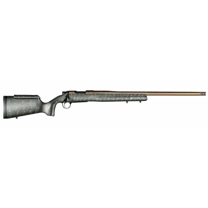 Christensen Arms 8010200701 Mesa Long Range 308 Win 4+1 16.25" Burnt Bronze Cerakote Threaded Barrel & Steel Drilled & Tapped Receiver, Green w/Black/Tan Webbing Adj Cheek Riser Polymer Stock