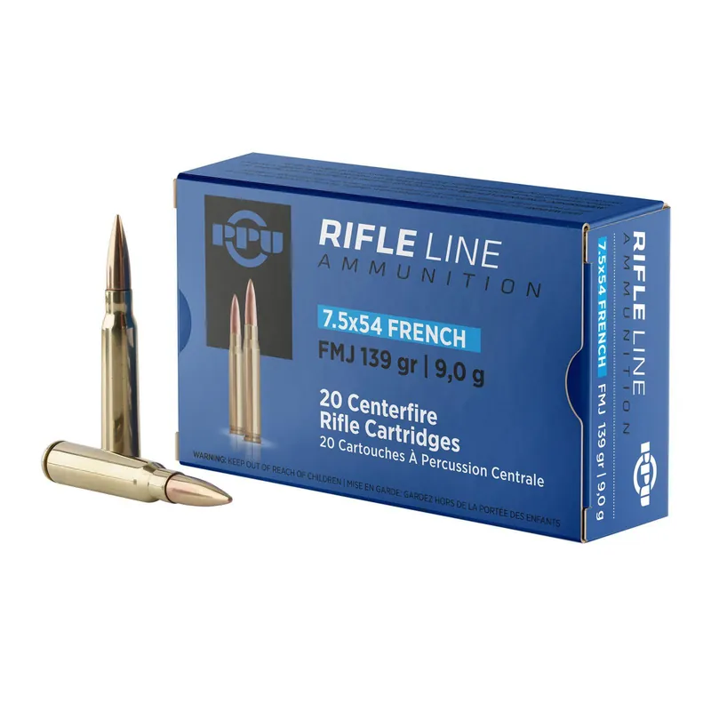 PPU PP7F Metric Rifle 7.5x54French 139gr Full Metal Jacket 20 Per Box/10 Case