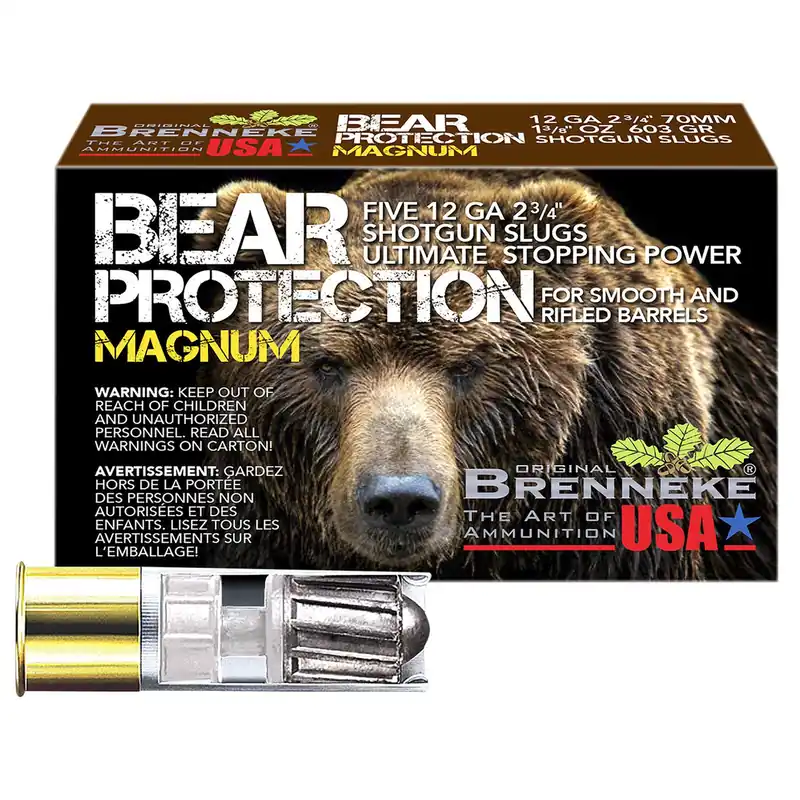 Brenneke SL122BPM Bear Protection 12Gauge 2.75" 1 3/8oz Slug Shot 5 Per Box/50 Case