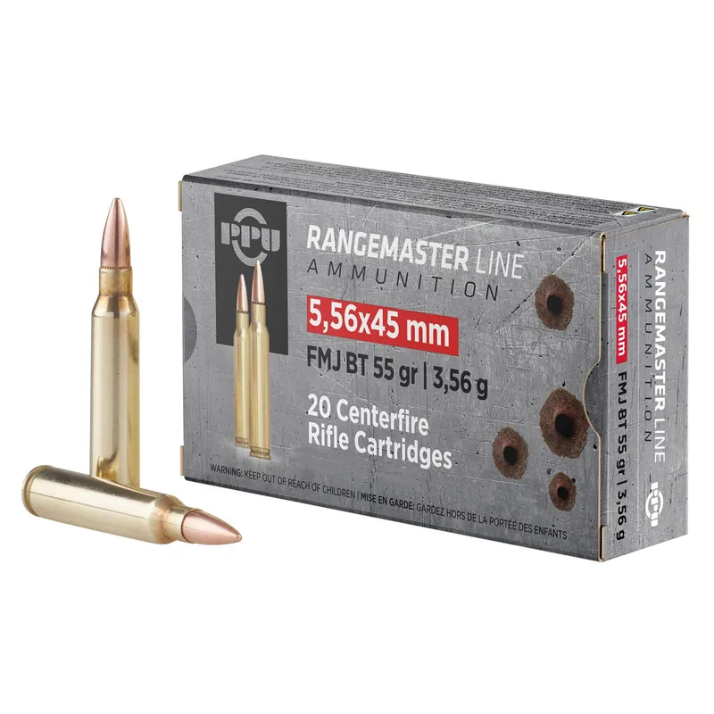 PPU PPRM5561M Rangemaster 5.56x45mmNATO 55gr Full Metal Jacket Boat Tail/1000rds *Sold by Case *Includes Metal Can