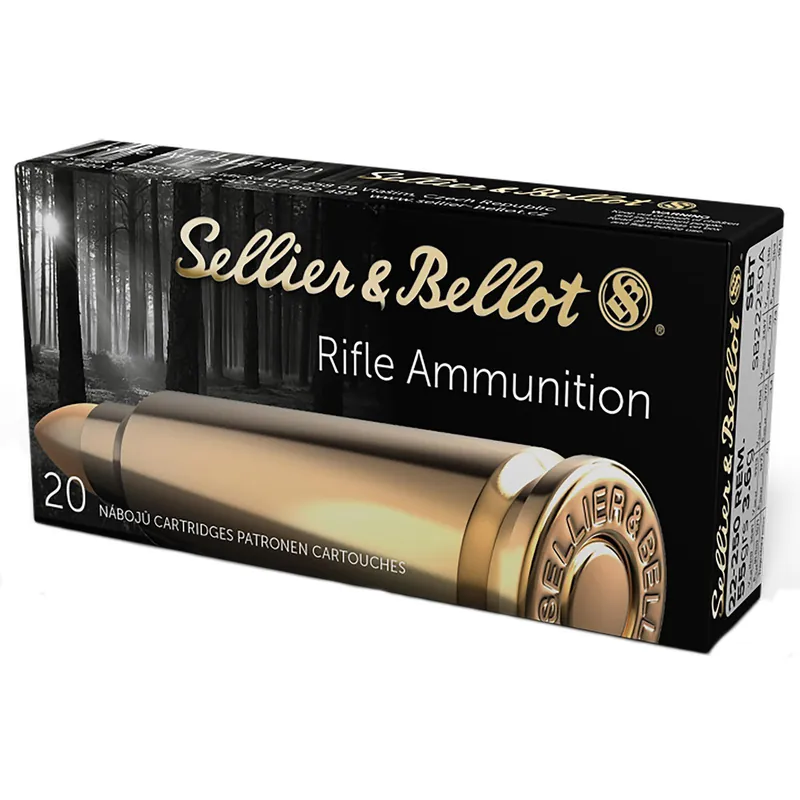 Sellier & Bellot SB22250A Rifle 22-250Rem 55gr Sierra GameKing Boat Tail Soft Point 20 Per Box/25 Case
