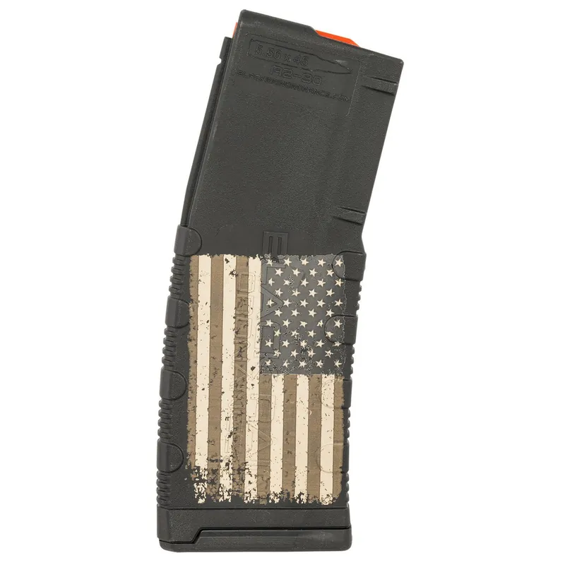 Black Rain Ordnance MAG30AMFLAG Magazine 30rd 223 Rem/5.56x45mm NATO American Flag Engraving Fits AR-15/M16/M4