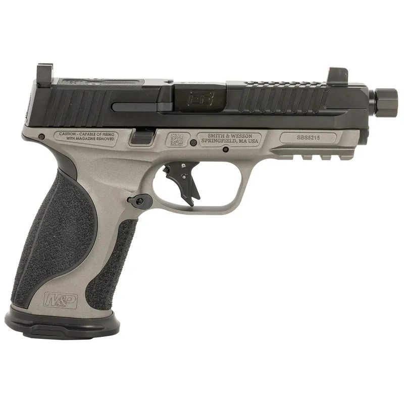 Ed Brown MPFTACT Fueled M&P Tactical 9mm Luger 19+1 4.75" Black Nitride Match Grade Threaded Barrel, Black Nitride Optic Cut/Serrated Stainless Steel Slide