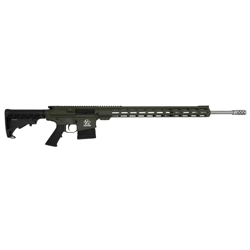 Great Lakes Firearms GL10243SSODG GLFA 243 Win 5+1 24" Stainless Threaded Barrel, OD Green Cerakote Picatinny Rail Aluminum Receiver, Adjustable Black Synthetic Stock, Mil-spec Polymer Grip