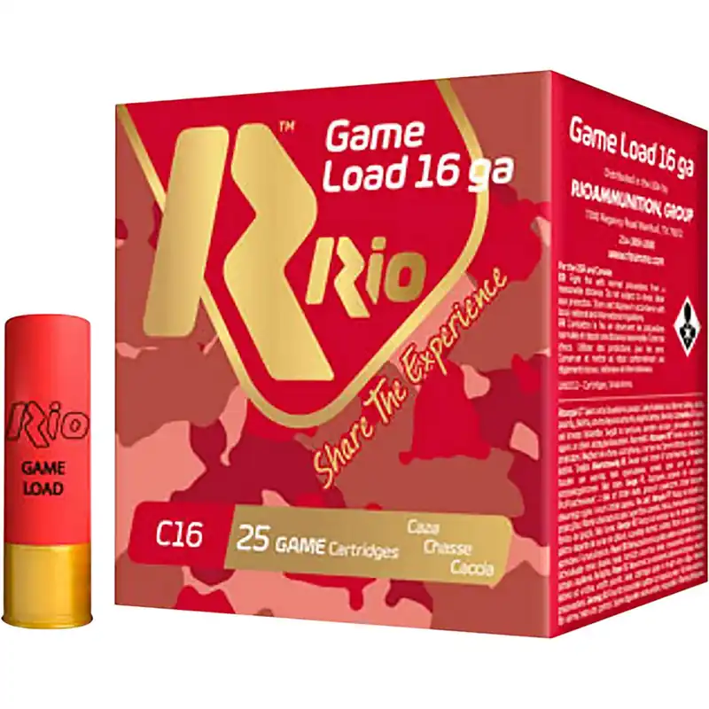 Rio Ammunition RCHV168 Game Load 16Gauge 2.75" 1 1/8oz 8Shot 25 Per Box/10 Case