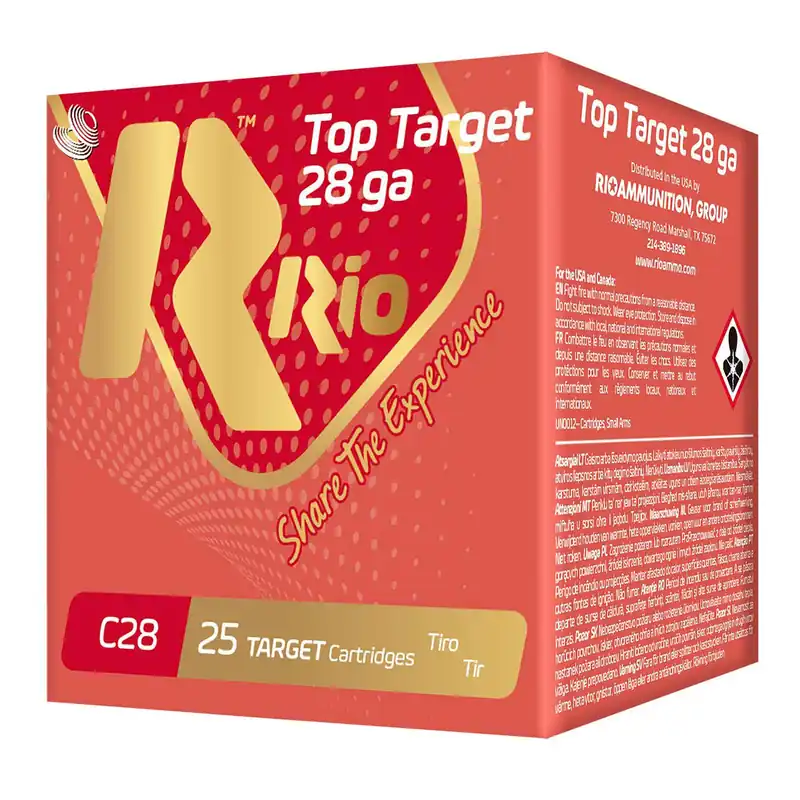Rio Ammunition RC288 Top Target 28 Gauge 2.75", 3/4 oz 8 Shot, 25 Per Box/10 Cs