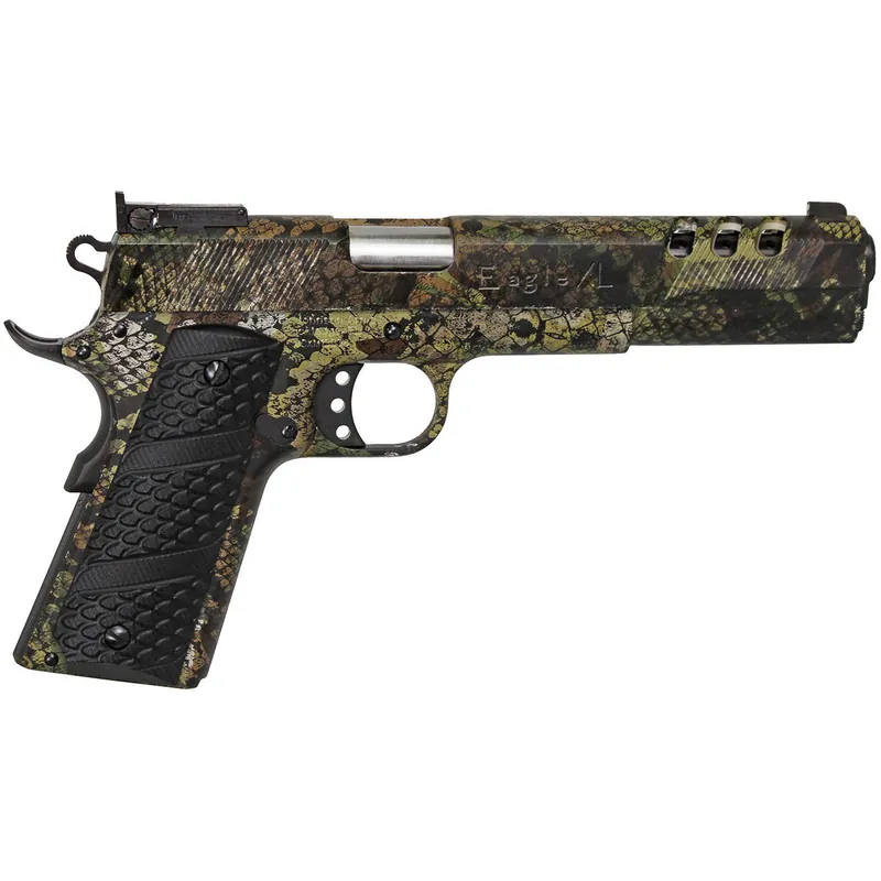 Iver Johnson Arms EAGLEXL10P Eagle XL10P Swamp Snake 10mm 8+1 6" Swamp Snake Hydrographic Front/Rear Angled Serrations Ported 4140 Steel Slide G-10 Snake Skin Grip