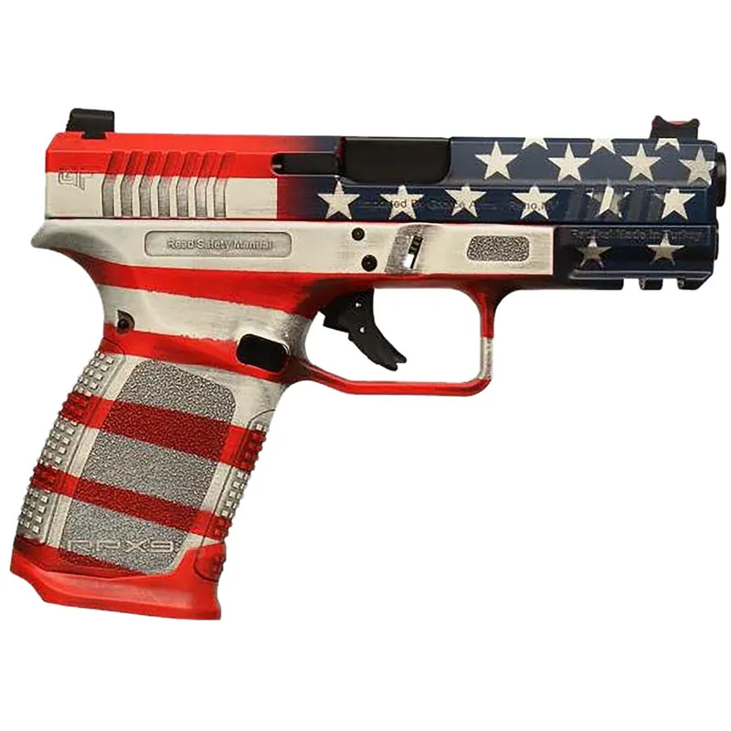 Gforce Arms GFRPX3C9USA Exodus 9mm Luger 15+1 4.02" Black Steel Barrel, USA Cerakote Serrated Steel Slide, USA Cerakote Polymer Frame w/Accessory Rail, Textured Grip