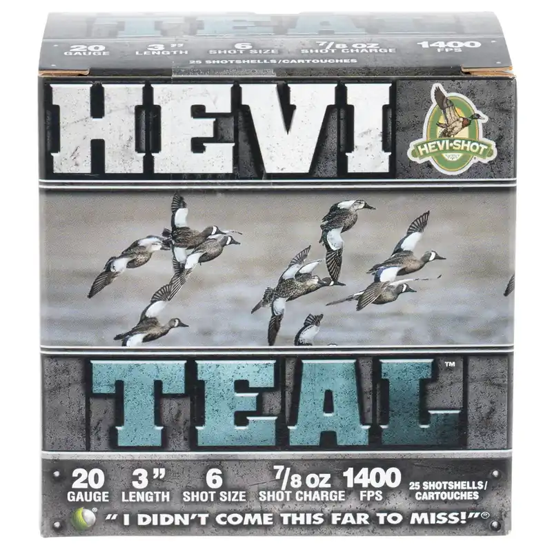 HEVI-Shot HS62006 HEVI-Teal 20Gauge 3" 7/8oz 6Shot 25 Per Box/10 Case