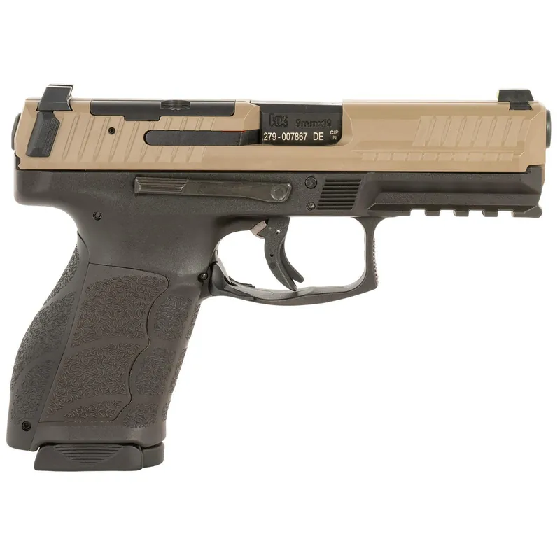 HK 81001195 VP9A1 Full Size Frame 9mm Luger 20+1 17+1 Black Flat Dark Earth Steel Optic Ready/Serrated Slide Brown Polymer Frame w/Picatinny Rail Interchangeable Backstrap Grip Ambidextrous