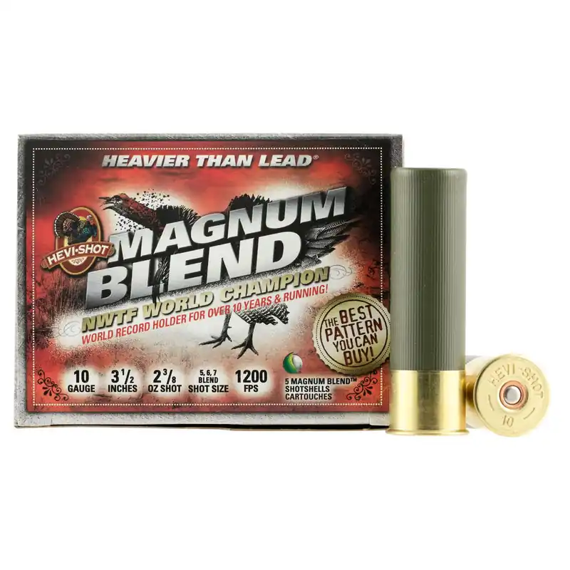 HEVI-Shot HS13567 Magnum Blend 10Gauge 3.50" 2 3/8oz Tungsten 5/6/7Shot 5 Per Box/10 Case