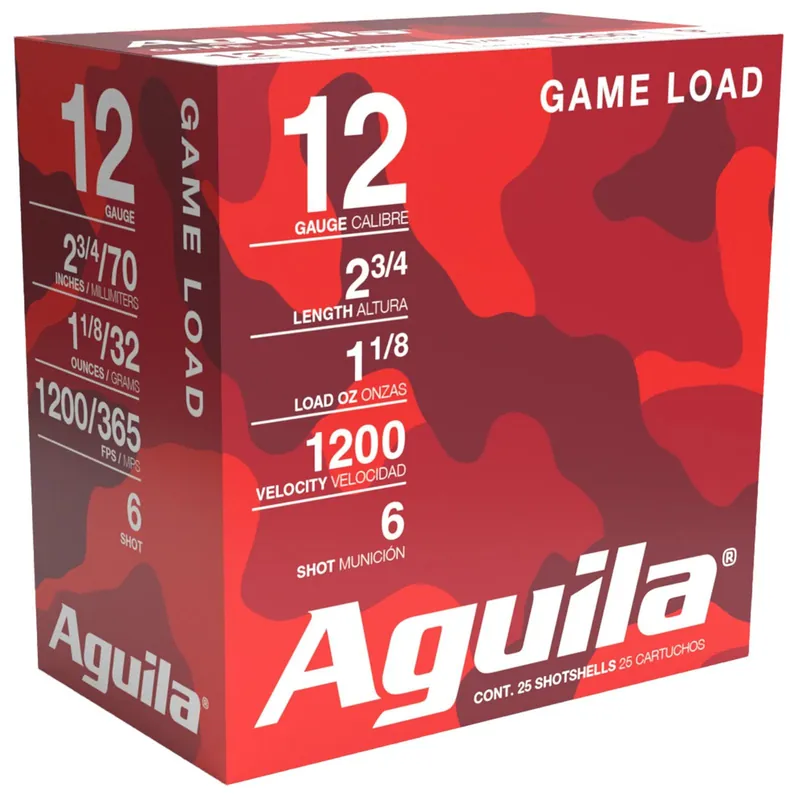 Aguila 1CHB1216 Game Load 12Gauge 2.75" 1 1/8oz 6Shot 25 Per Box/10 Case