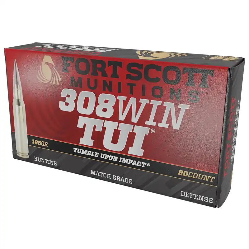 Fort Scott Munitions 308-165-SCV22 Tumble Upon Impact (TUI) 308Win 165gr Solid Copper Spun 20 Per Box/10 Case