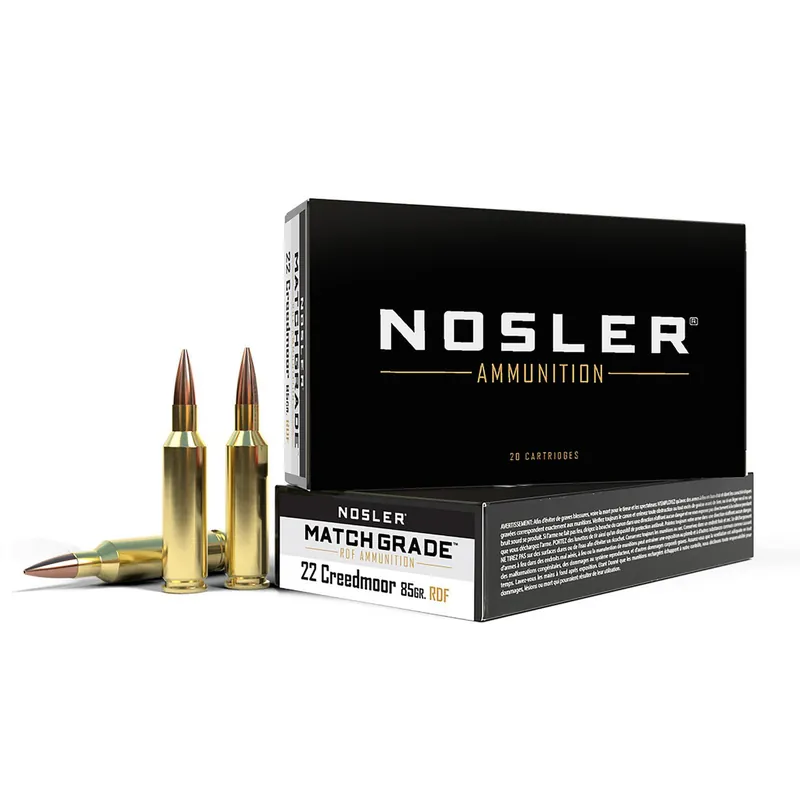 Nosler 51297 Match Grade 22Creedmoor 85gr RDF Hollow Point Boat Tail 20 Per Box/10 Case