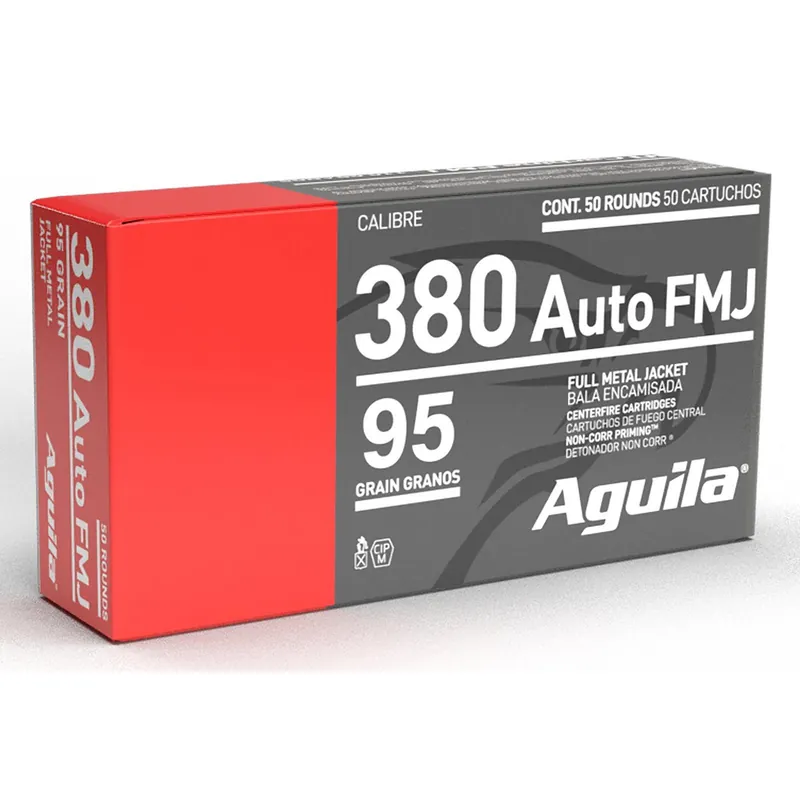 Aguila 1E802380 380ACP 95gr Full Metal Jacket 50 Per Box/10 Case