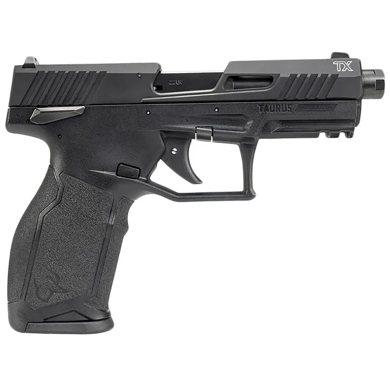 Taurus 1-2TX22141-15 2TX Full Size Frame 22 LR 15+1 4.60" Matte Black Threaded Barrel, Black Anodized Serrated Slide, Matte Black Polymer Frame w/Picatinny Rail, Textured Grip