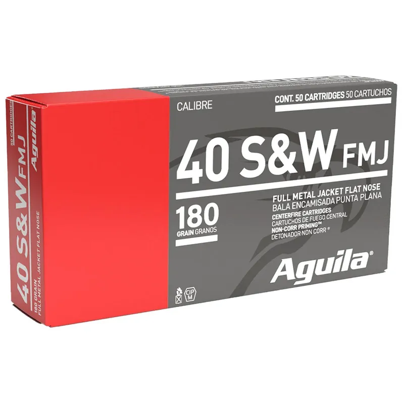 Aguila 1E402110 40S&W 180gr Full Metal Jacket 50 Per Box/20 Case