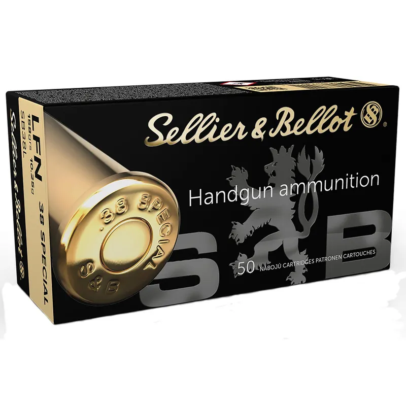 Sellier & Bellot SB38L Handgun 38Special 158gr Lead Flat Nose 50 Per Box/20 Case