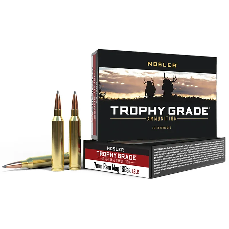 Nosler 60108 Trophy Grade Long-Range 7mmRemMag 168gr Nosler Spitzer AccuBond Long Range 20 Per Box/10 Case