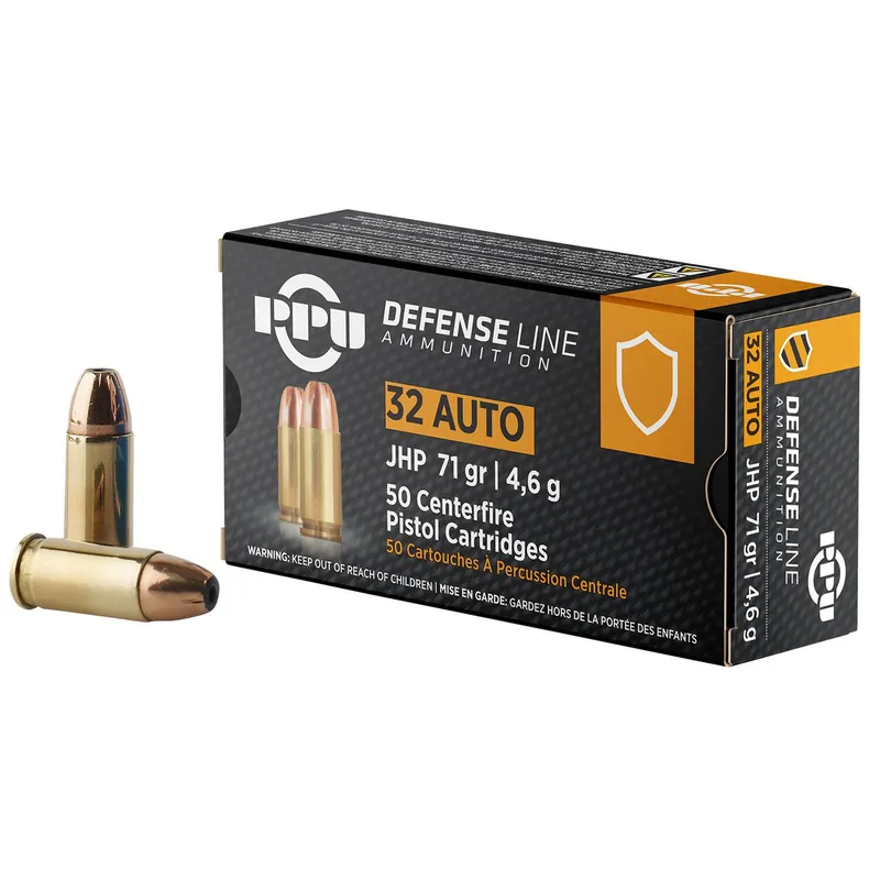PPU PPD32A Defense 32ACP 71gr Jacketed Hollow Point 50 Per Box/20 Case