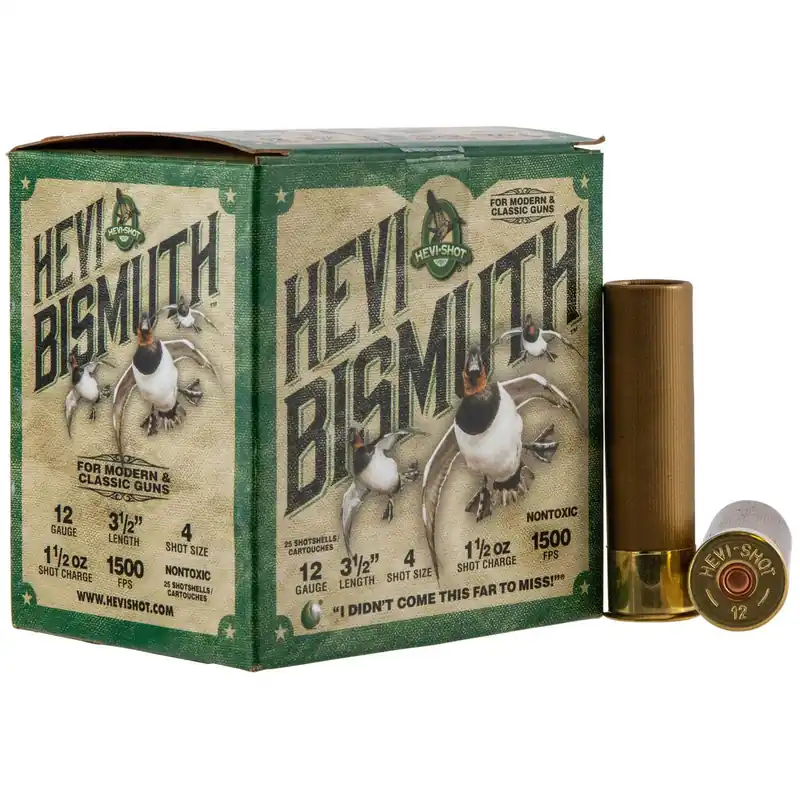 HEVI-Shot HS14504 HEVI-Bismuth 12Gauge 3.50" 1 1/2oz Bismuth 4Shot 25 Per Box/10 Case