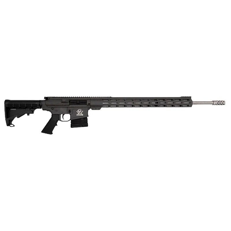 Great Lakes Firearms GL10243SSTNG GLFA 243 Win 5+1 24" Stainless Threaded Barrel, Tungsten Cerakote Picatinny Rail Aluminum Receiver, Adjustable Black Synthetic Stock, Mil-spec Polymer Grip