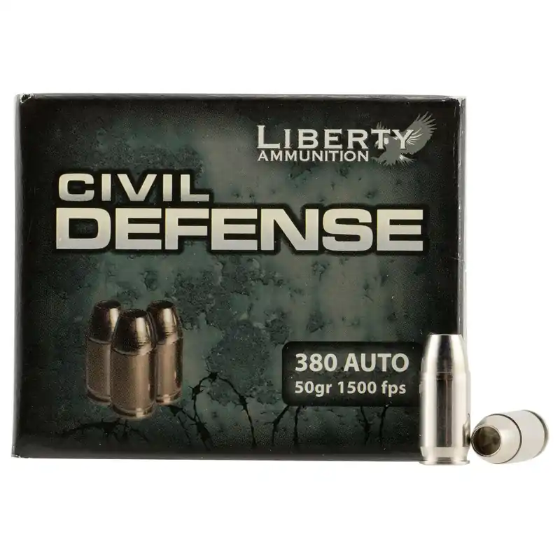 Liberty Ammunition LACD380023 Civil Defense 380ACP 50gr Lead Free Fragmenting Hollow Point 20 Per Box/50 Case