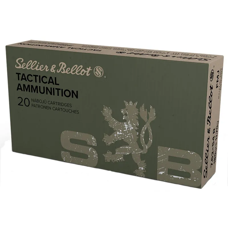 Sellier & Bellot SB76254RA Rifle 7.62x54mmR 180gr Full Metal Jacket 20 Per Box/20 Case