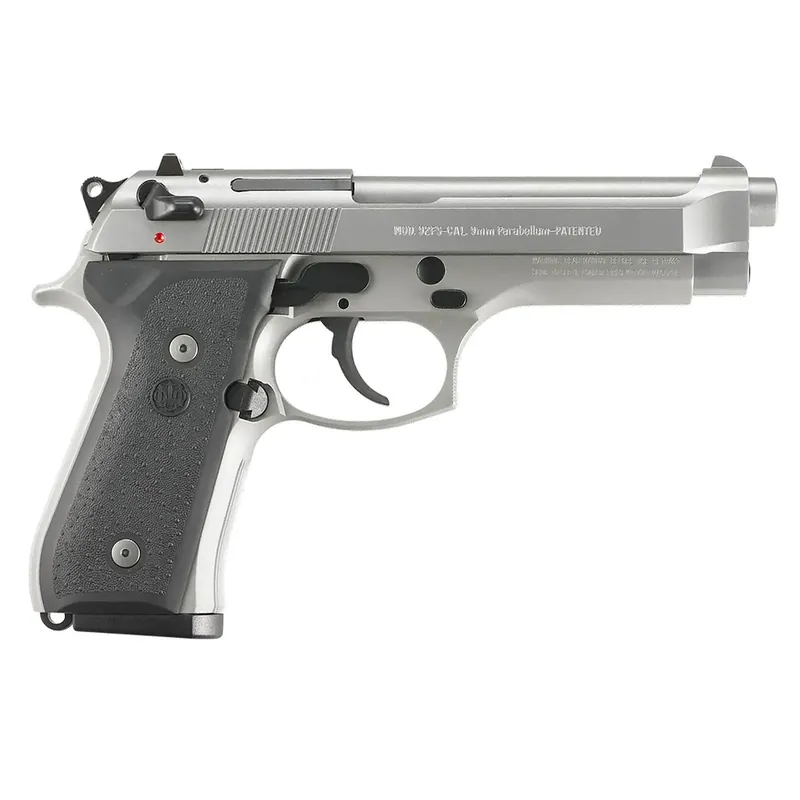 Beretta USA JS92F510 92FS Inox Full Size Frame 9mm Luger 10+1 4.90" Satin Steel Barrel, Satin Stainless Steel Serrated Slide, Satin Anodized Aluminum Frame, Black Stippled Rubber Grip