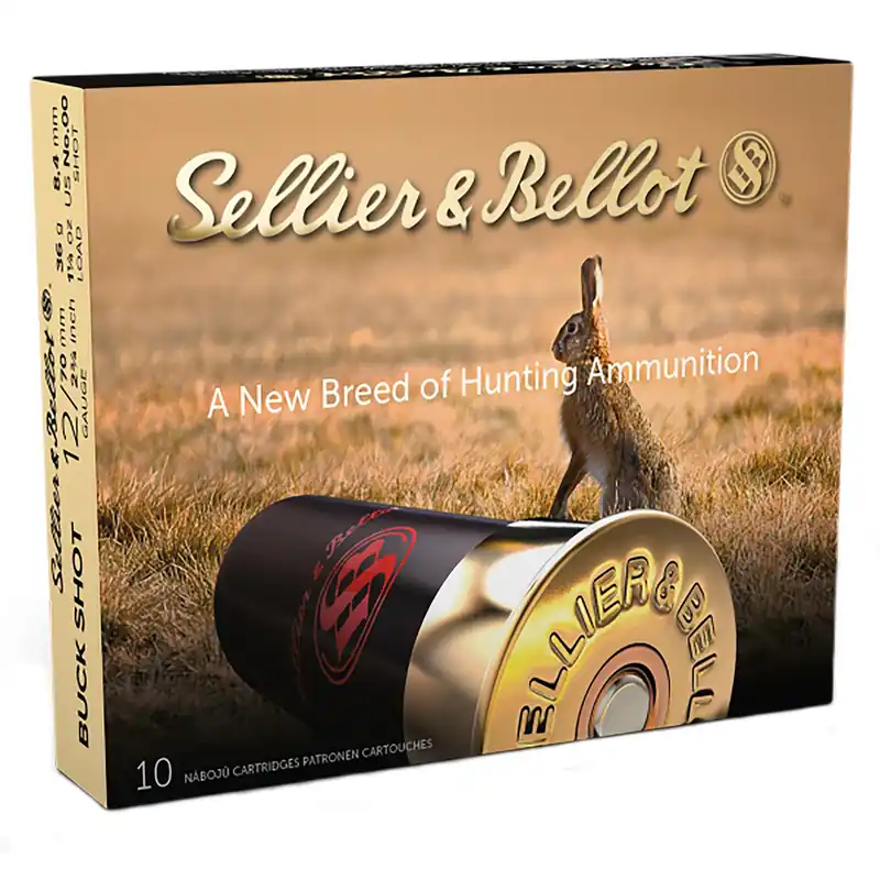 Sellier & Bellot SB12BSE Hunting 12Gauge 2.75" 12Pellets 1 1/4oz 00Buck Shot 10 Box/25 Case