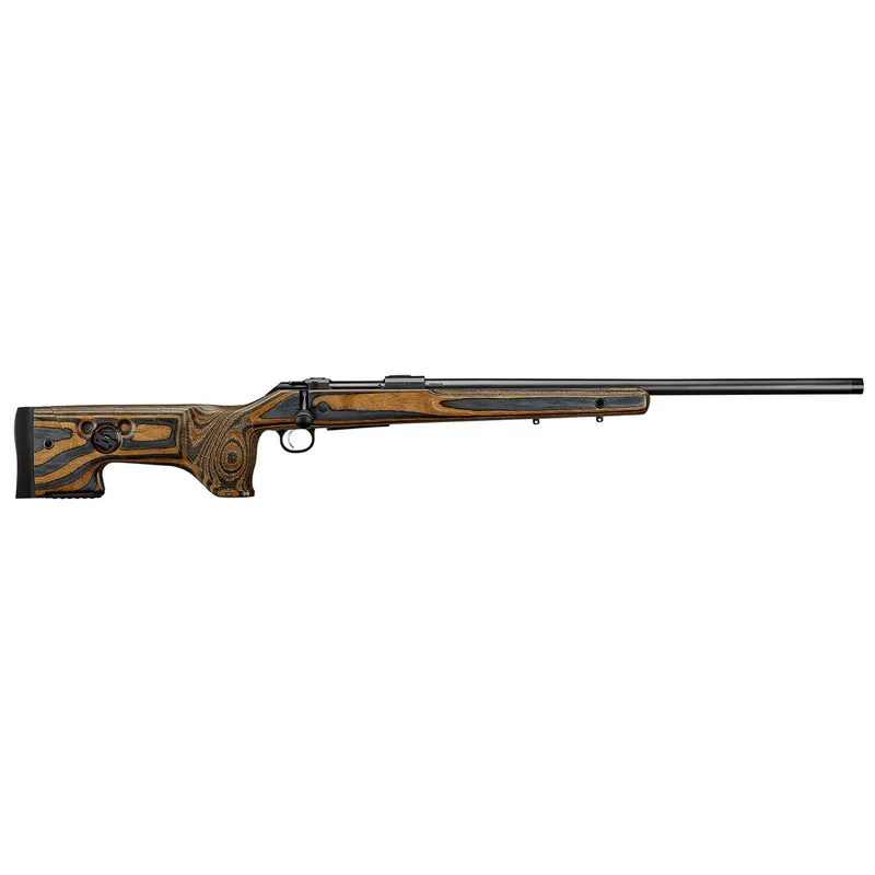 CZ-USA 07511 600+ Range 223 Rem 5+1 24" Black Nitride Threaded Barrel, Black Nitride Steel Drilled & Tapped Receiver, Varnished Laminate Stock w/Adj Cheekrest