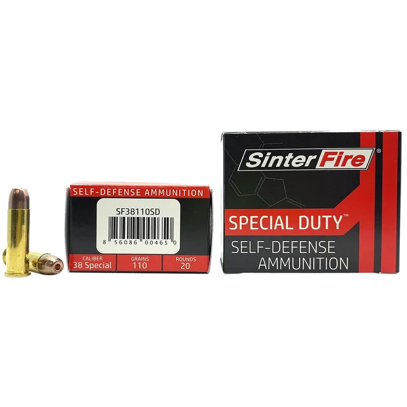 SinterFire Inc SF38110SD Special Duty (SD) 38Special 110gr Lead Free Frangible Hollow Point 20 Per Box/10 Case