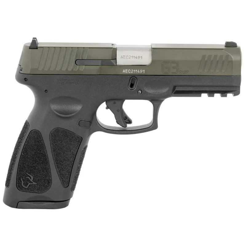 Taurus 1-G3B94B G3 Full Size Frame 9mm Luger 17+1 4" Matte Stainless Steel Barrel, OD Green Serrated Alloy Steel Slide, Black Polymer Frame w/Picatinny Rail, Textured Grip